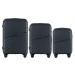 ČIERNA 3DIELNA SADA KUFROV WINGS HPE01 3, SET OF 3 WINGS POLIPROPYLEN SUITCASES L,M,S BLACK