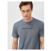 Koton Embroidered Motto T-Shirt, Crew Neck, Slim Fit, Short Sleeves.