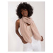 Beige ruffle scarf with appliqué