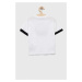 Detské bavlnené tričko Sisley biela farba, s potlačou