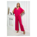 Blouse set with fuchsia trousers