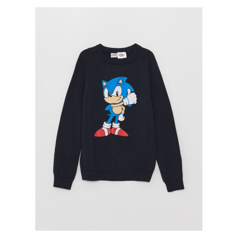 LC Waikiki Lw - Crew Neck Sonic Printed Long Sleeve Boy's Knitwear Sweater