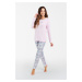 Glamour women's pyjamas, long sleeves, long pants - pink/print