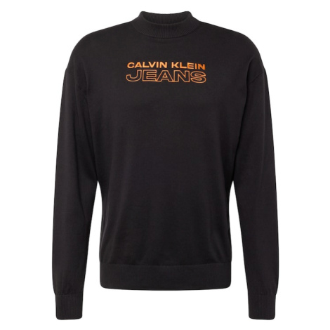 Calvin Klein Jeans Sveter  oranžová / čierna