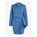 Modré dámske pruhované zavinovacie šaty Tommy Hilfiger