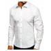 Biela pánska elegantná košeľa s dlhými rukávmi BOLF 1703