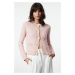 Trendyol Powder Crop Soft Textured Jacket Look Knitwear Cardigan