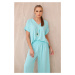 Women's set blouse with necklace + trousers - mint