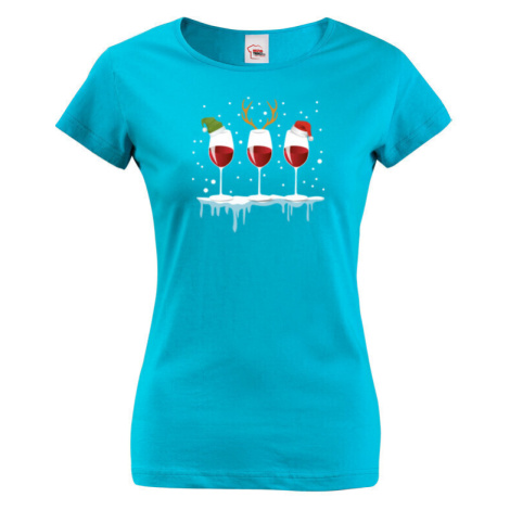 Skvelé dámské vianočné tričko pre milovníčky vína - tričko s potlačou vína