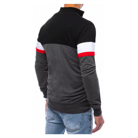Black and gray men's zipped sweatshirt Dstreet BX5208