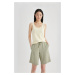 DEFACTO Regular Fit Normal Waist Straight Leg Basic Bermuda Shorts