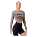 Women's top Nebbia Hero Sporty Hero crop top long sleeve mocha