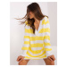 Yellow and ecru long oversize sweater