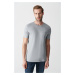 Avva Men's Gray Ultrasoft Crew Neck Cotton Slim Fit Slim Fit T-shirt