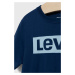 Detské bavlnené tričko Levi's tmavomodrá farba, s potlačou
