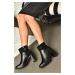 Fox Shoes R518101209 Women's Black Thick Heeled Boots