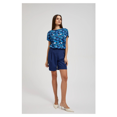 Women's blouse MOODO with floral pattern - dark blue