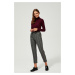 Trousers with elastic waistband - black