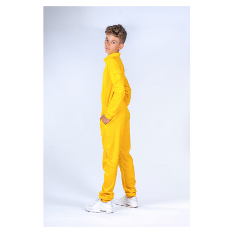 Dendy Chlapčenský overal plyšový dlhý Yellow