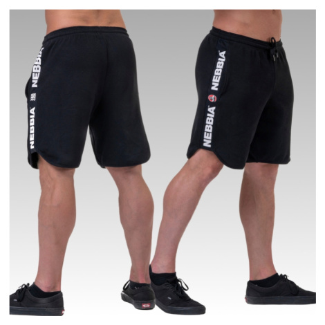 NEBBIA - Pánske fitness šortky s logom Mr. Olympia 195 (black) - NEBBIA