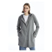 LC Waikiki Basic Anthracite Melange Hooded Women's Cardigan