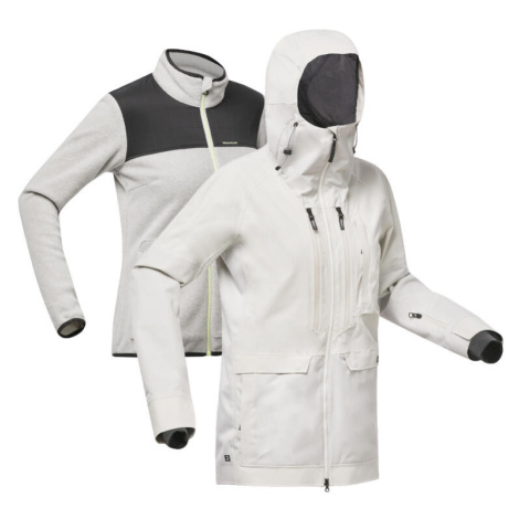 Dámska snowboardová bunda 3v1 SNB 900 béžová