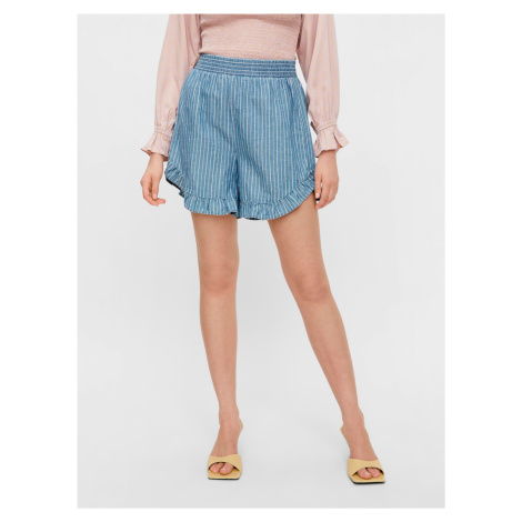 Blue Striped Loose Shorts Pieces Tiffany - Women's