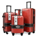 Červená sada extravagantných škrupinových kufrov &quot;Shiny&quot; - veľ. M, L, XL