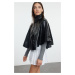 Trendyol Black Oversize Shiny Cape Coat