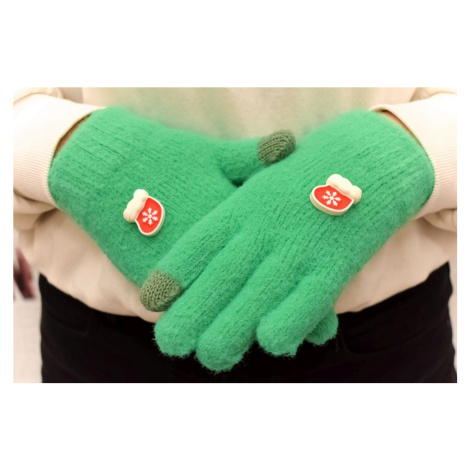 Dievčenské zelené mohérové rukavice ABIES