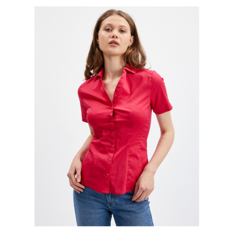 Červená dámska košeľa s krátkym rukávom ORSAY