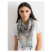 Gray scarf with ethnic pattern