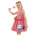 Denokids Cat Girl's Red Plaid Ruffle Strap Dress