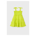 Dievčenské šaty Mayoral zelená farba, mini, rovný strih