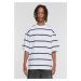 Men's striped T-shirt with oversized sleeves white/black