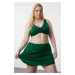 Trendyol Curve Emerald Green Plus Size Bikini Bottom