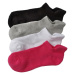 Blancheporte Súprava 4 párov nízkych športových ponožiek sivá/ružová