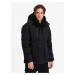 Ombre Men's winter jacket with detachable hood and cargo pockets - black