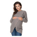 Capuccinový tehotenský asymetrický sveter