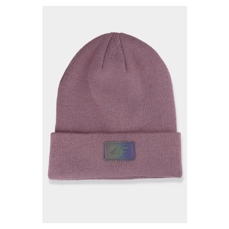 Women's winter hat with 4F logo - dark pink