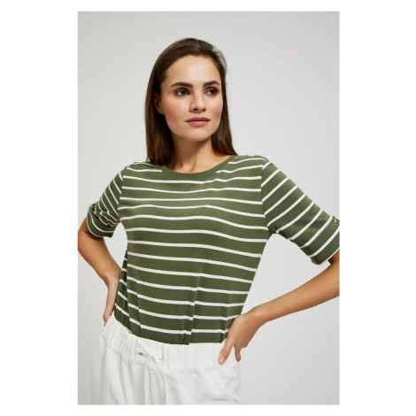 Green T-shirt with stripes Moodo