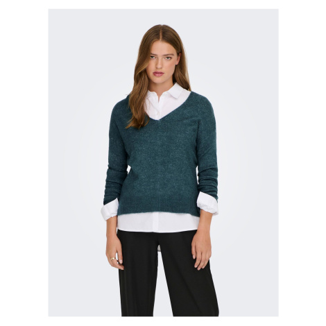 Dark green brindle sweater JDY Elanora - Women