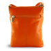 Oranžová kožená zipová minikabelka 212-3013-84