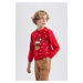 DEFACTO Boy's Christmas Themed Mini Me Crew Neck Knit Sweater