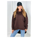 Oversize insulated sweatshirt in brown color