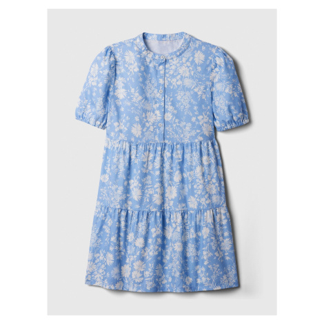 Modré dievčenské kvetované šaty GAP