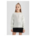 DEFACTO Girl's Crew Neck Sweater