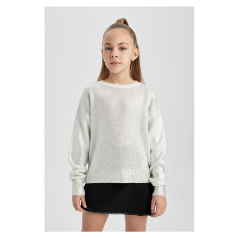 DEFACTO Girl's Crew Neck Knitwear Sweater