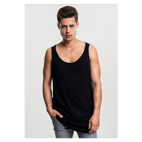 Loose Tank with long shape and open edge black Urban Classics