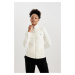 DEFACTO Fit Standard Fit Double Pocket Fleece Cardigan